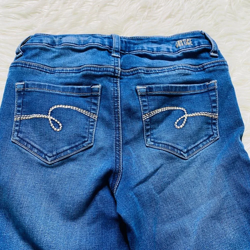 Justice Jeans Girls 14 Super Skinny‎ Distressed Mid Rise Stretch Jeans